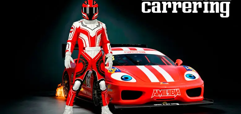 piloto y coche de rally Carrering