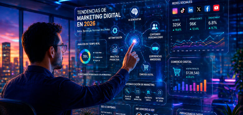 hombre manejando marketing digital