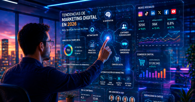 hombre manejando marketing digital