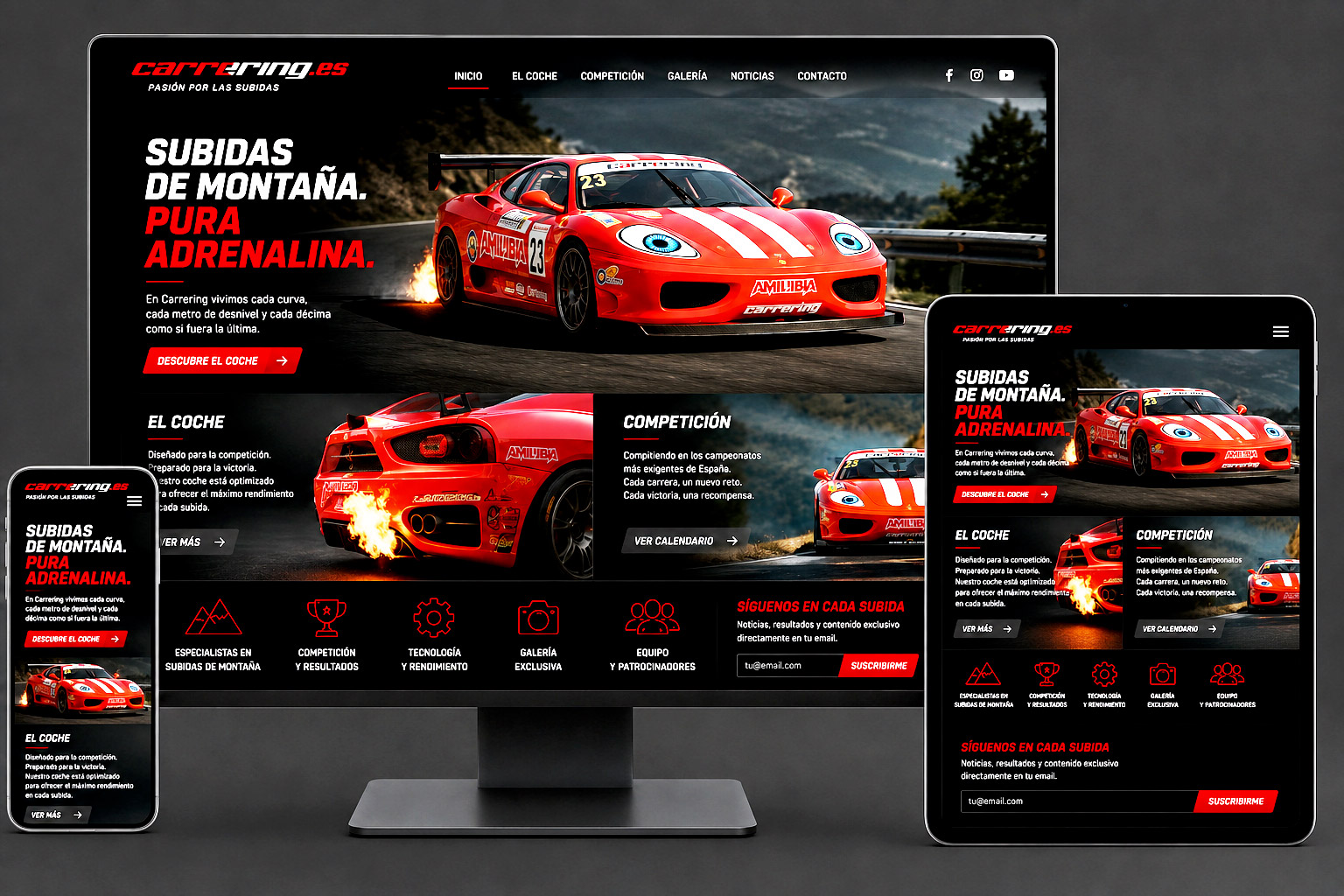 web de coche de carreras