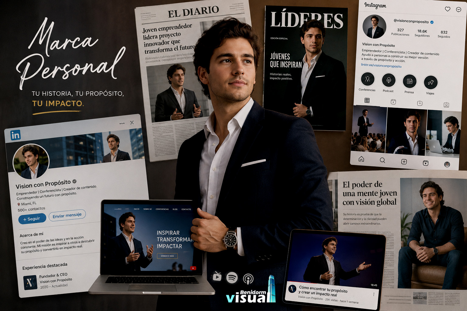 Hombre joven emprendedor