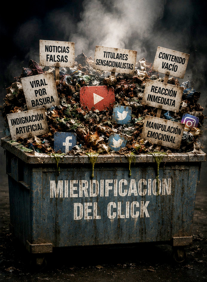 contenedor lleno de basura de internet